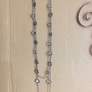 Matching necklace and earrings.